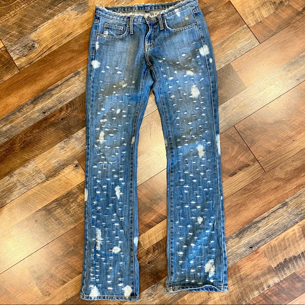 LF CARMAR Viola Bullet Hole Distressed Jeans F59 - Picture 3 of 8
